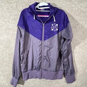 Vintage Nike Windbreaker Jacket Womens Large Purple Lightweight Sporty Gorpcore